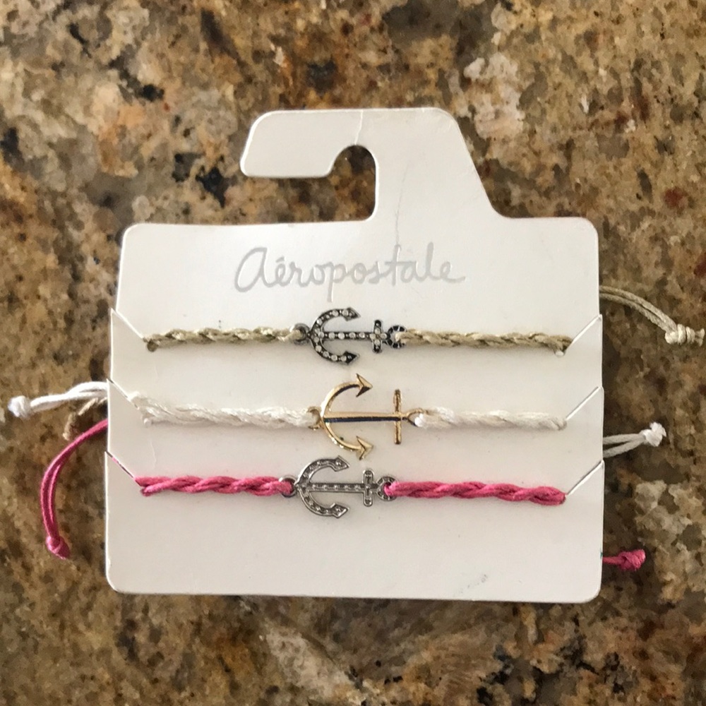 NWT 3 Nautical Anchor Bracelets Aeropostale